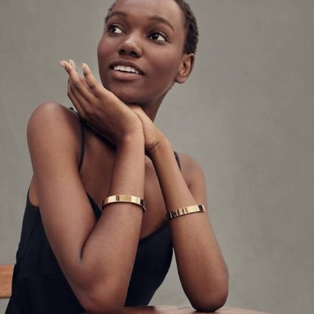 GUC! SET! J.Crew Yellow Gold Clasp Bangles!